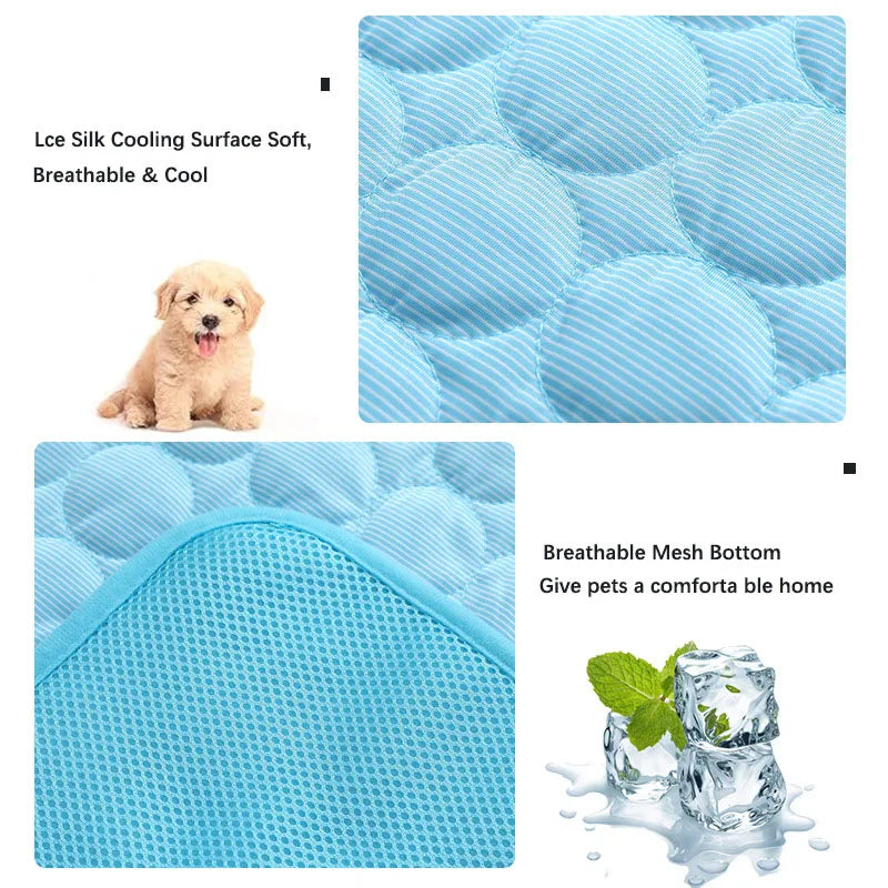 Dog Cooling Mat - Breathable Summer Pad, Washable