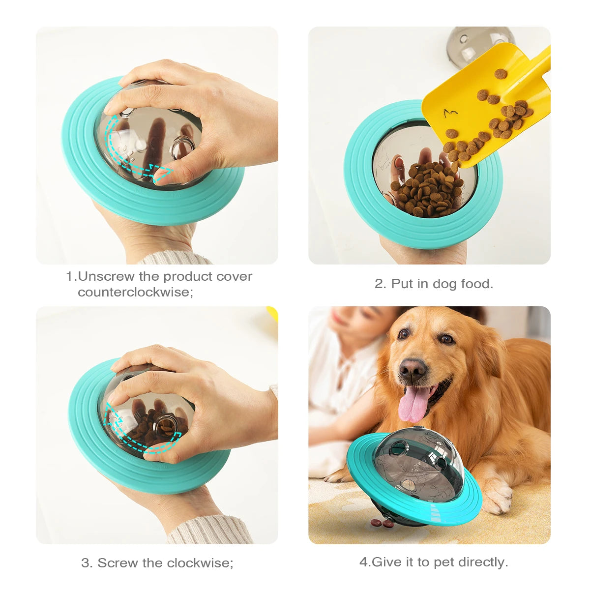 Interactive Dog Treat Ball - Food Dispensing, Slow Feed Training Toy