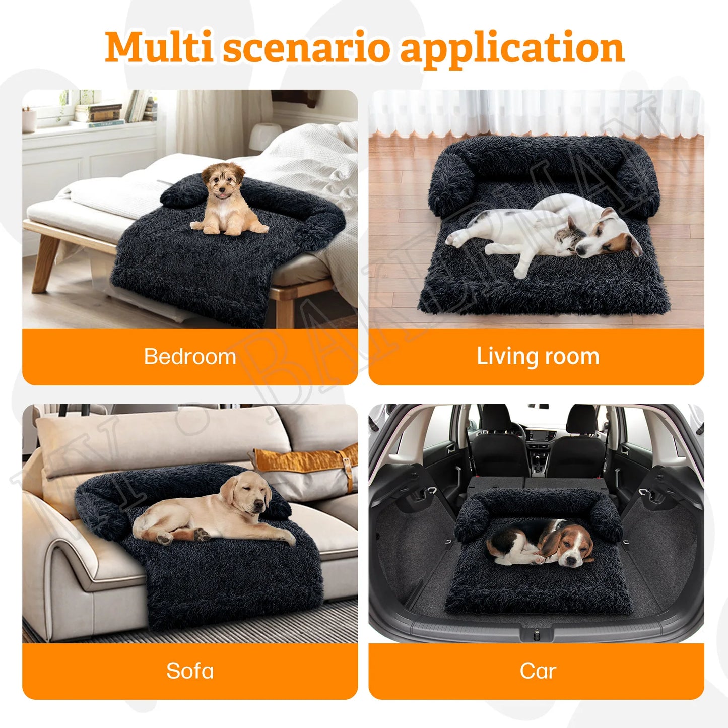 Washable Pet Dog Bed Sofa - Calming Nest with Removable Cushion Option