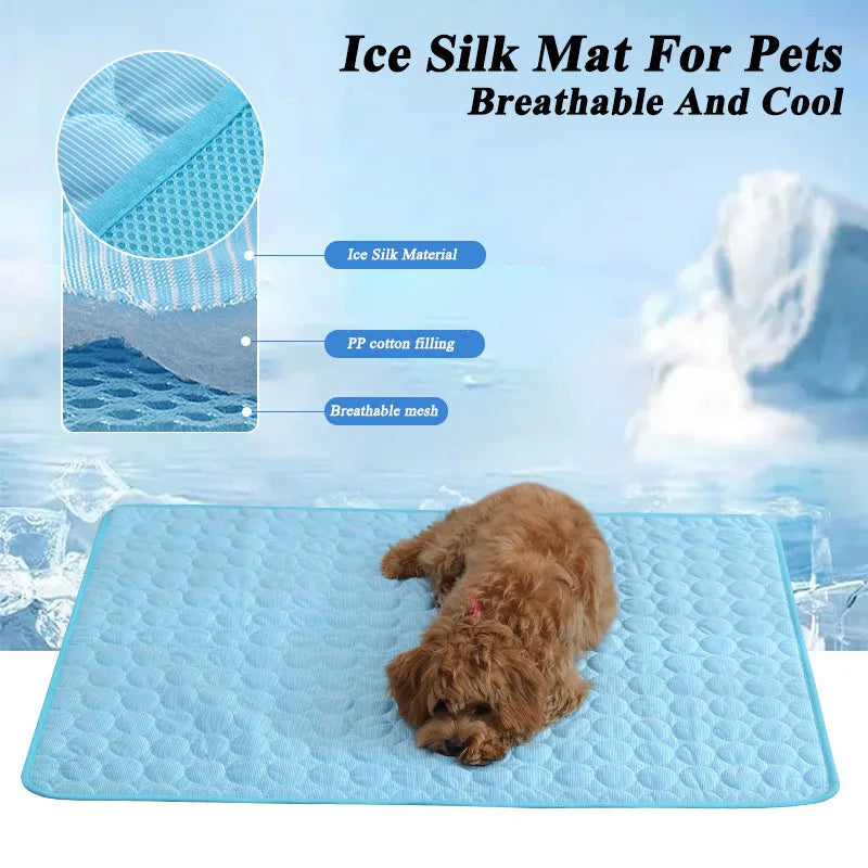 Dog Cooling Mat - Breathable Summer Pad, Washable