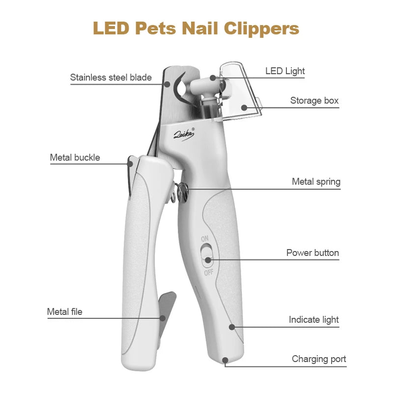 Professional Nail Trimmer with LED light for Dogs