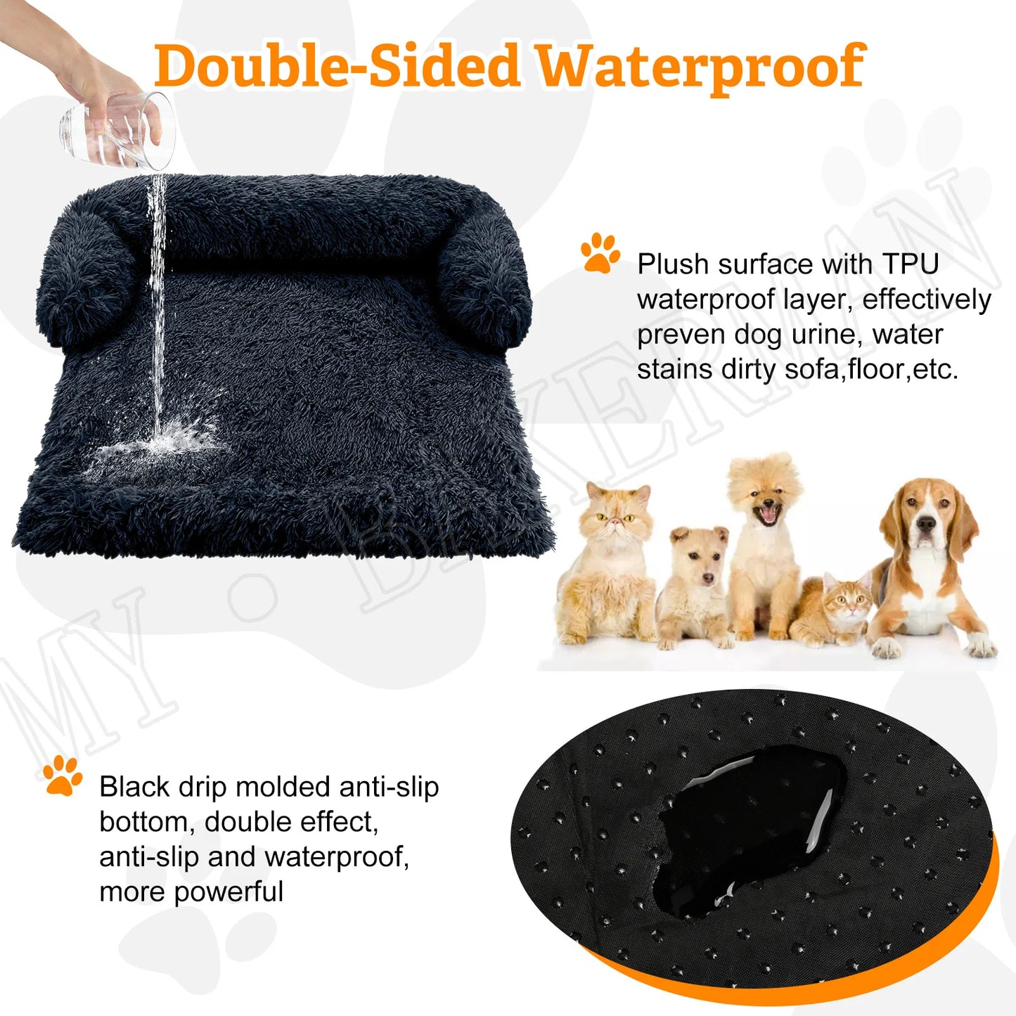 Washable Pet Dog Bed Sofa - Calming Nest with Removable Cushion Option